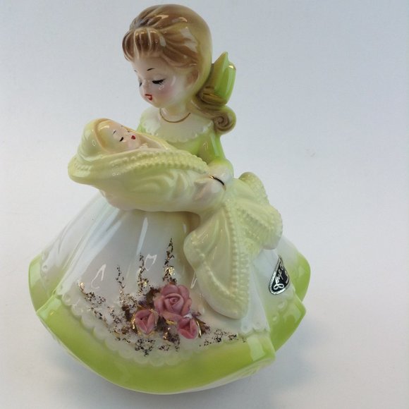 Josef Originals Mother and Baby Rotating Music Box Figurine Plays Brahms Lullaby - Picture 8 of 12